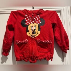 Disney Red Minnie Mouse Kids Hooded Jacket